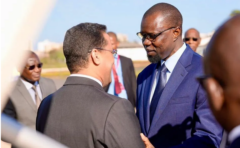 Ousmane Sonko accueille le premier ministre de la Mauritanie, M. Moctar Ould DJAY